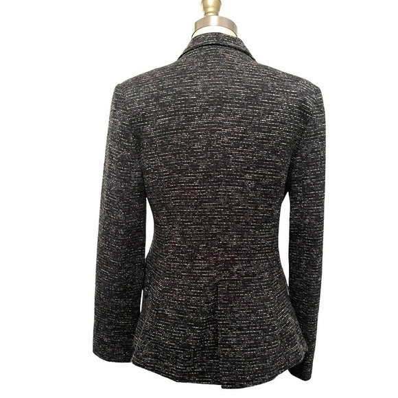 Anthropologie Cartonnier Dashes Knit Blazer Jacket Black Melange Size Small - Picture 2 of 8